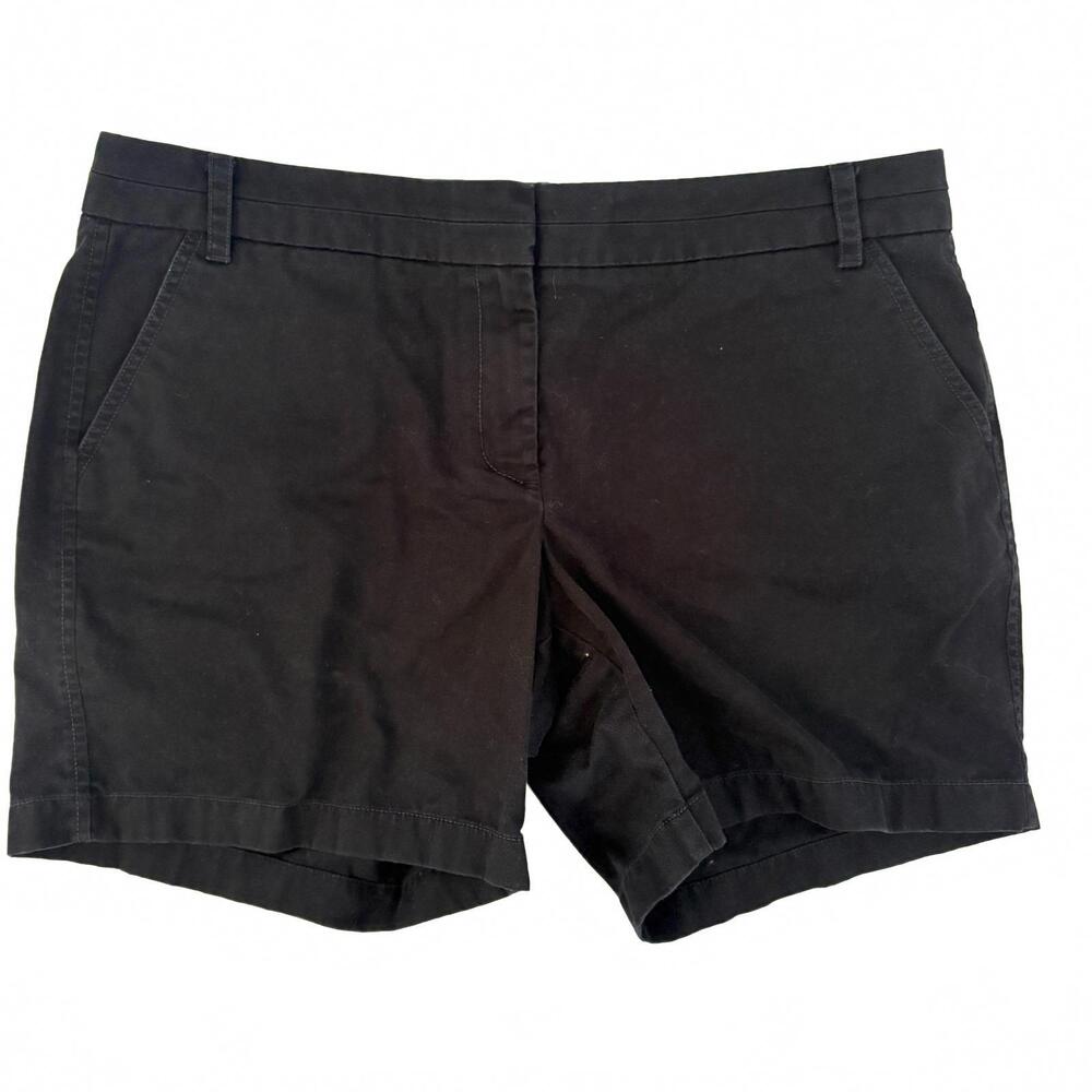 J.Crew | Women’s Black Classic Chino Shorts Cuffed Bottom Hem Size 16